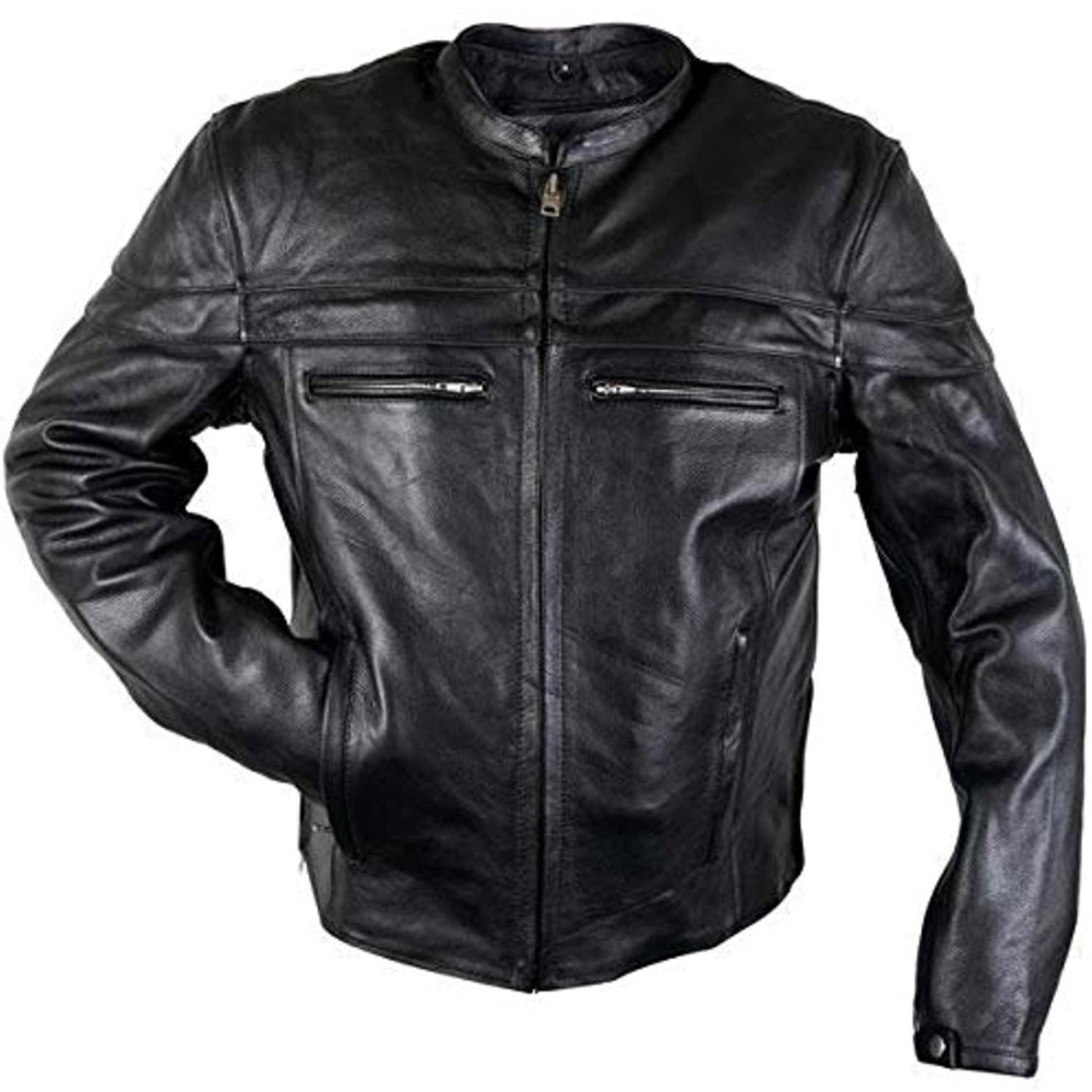'Speedster' Men's Black Armored Leather Racing Jacket